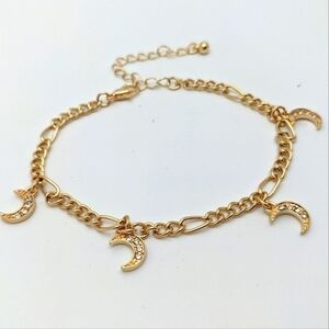 Elegant Moon Charm Bracelet with Extender